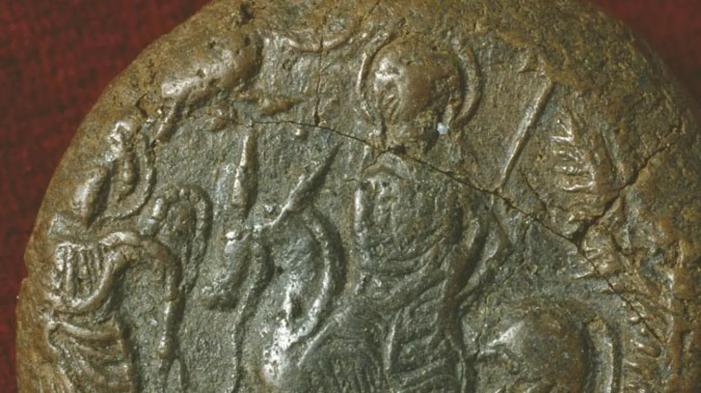 Detail of pilgrim token.
