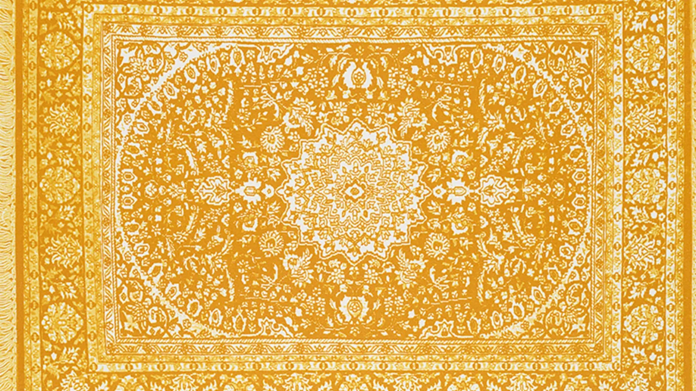 Tapis magique, rentrer à la maison (l'invisibilité en pratique), édition 7 de 10. Acrylique, encre de Chine dorée, aquarelle, crayon, papier.