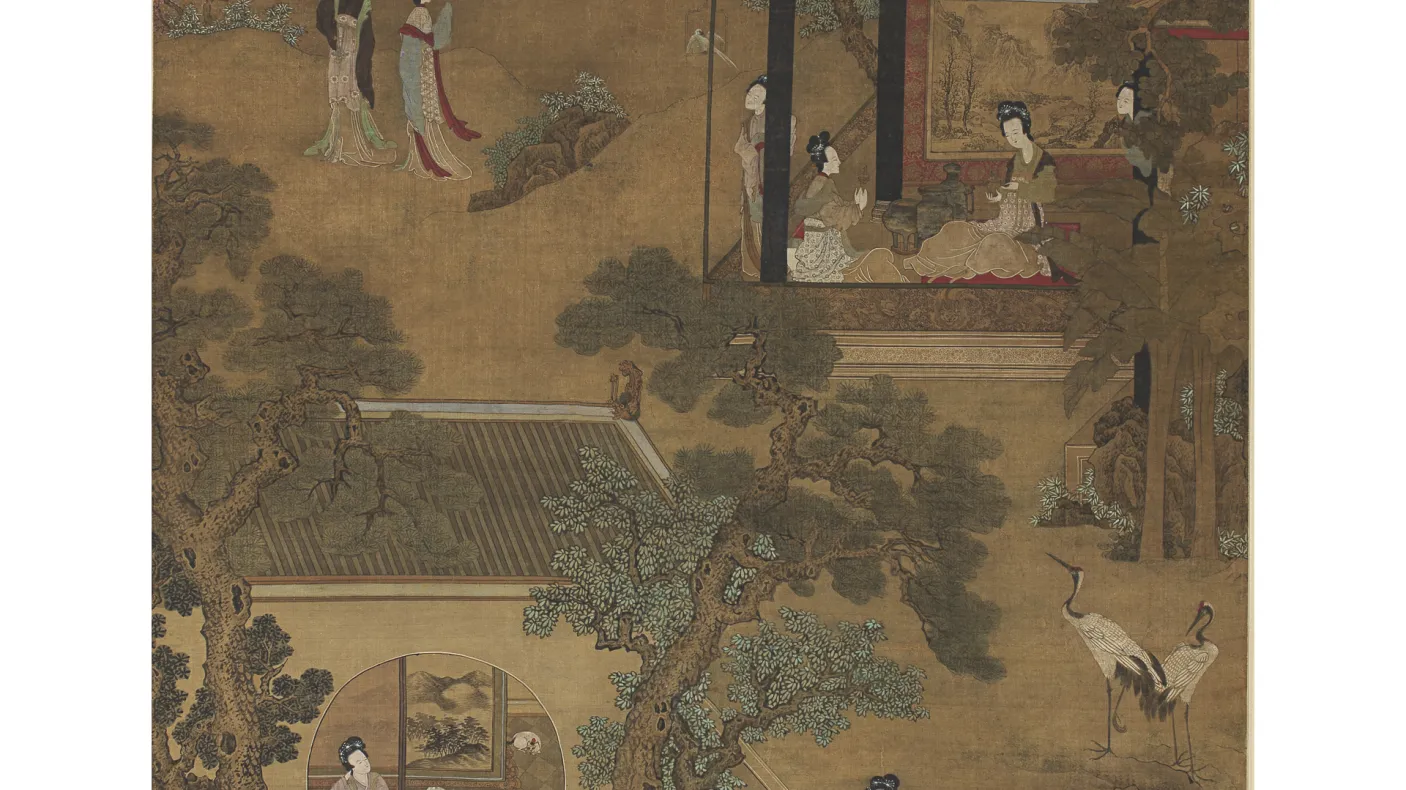 Détail des Dames dans le jardin.