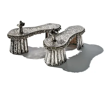 Two Metal pair of shoes.