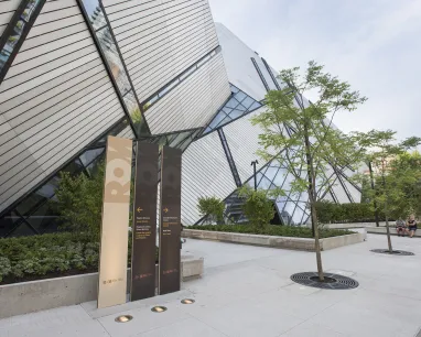 Outside of the Royal Ontario Museum, crystal building.