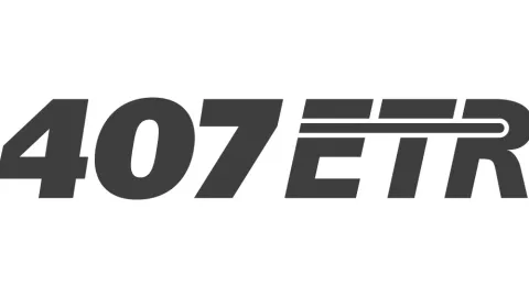 407 ETR logo in black text on a white background with stylized lettering.