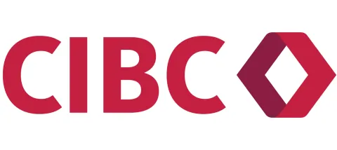 CIBC logo with bold red lettering and a red diamond-shaped emblem.