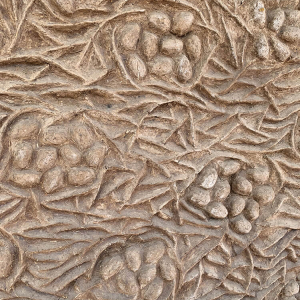 Mulberry pattern on the wall of the main Zoma Museum building.