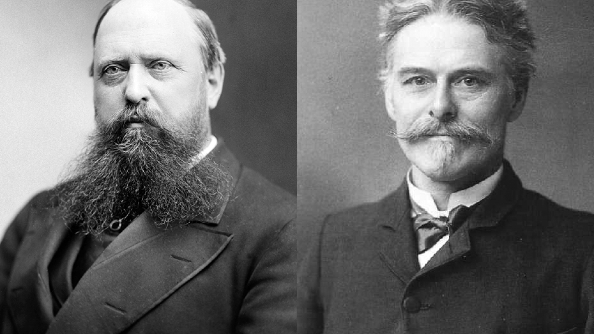 Palaeontologists Othniel Charles Marsh (left) and Edward Drinker Cope (right).
