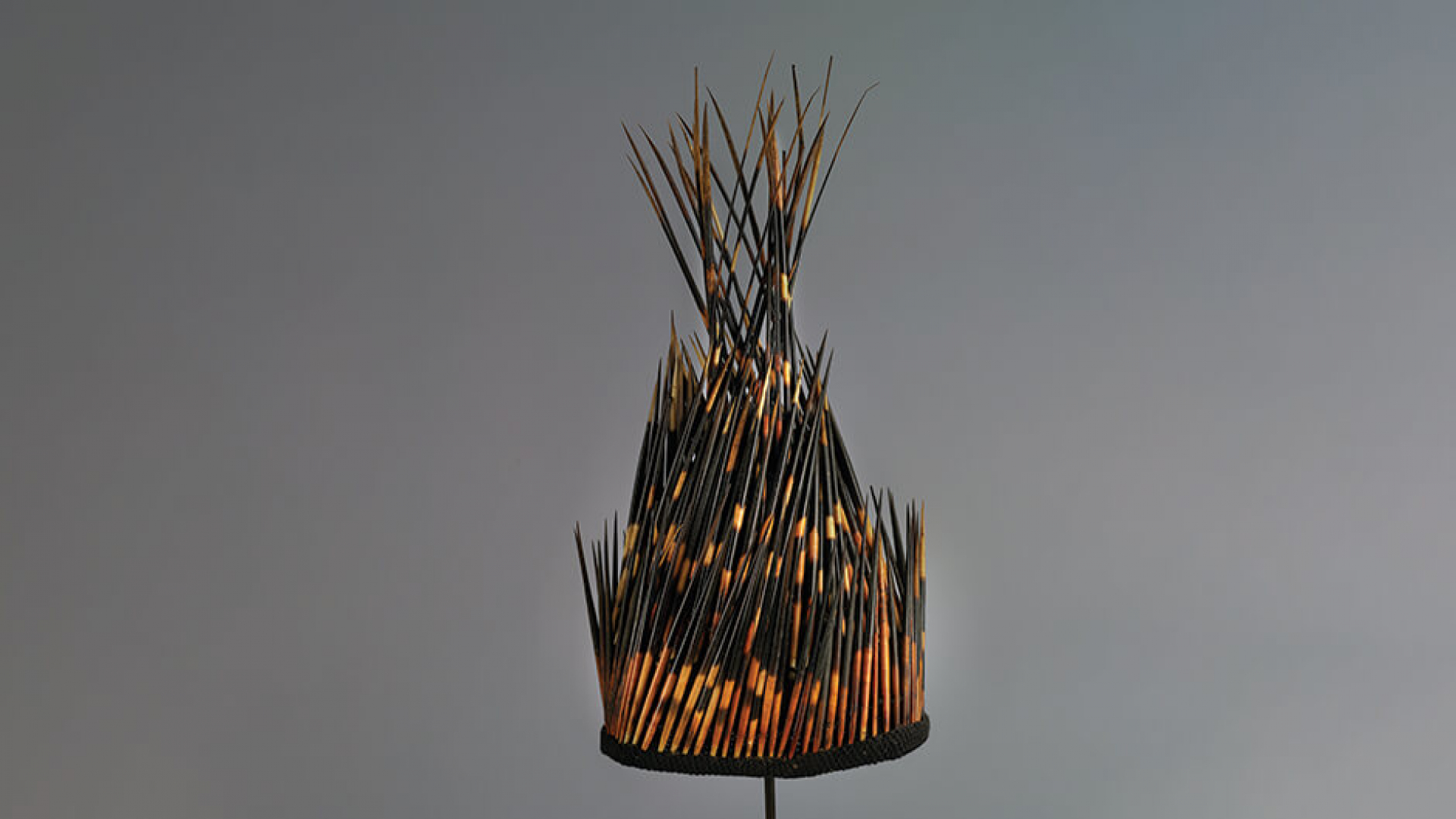 Ceremonial cap made from porcupine quills.