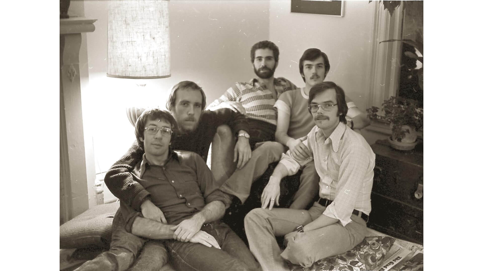 Gerald Hannon, Robert Trow, Ed Jackson, Herb Spiers and Merv Walker lived and worked together on The Body Politic (TBP), Canada’s gay liberation newspaper.