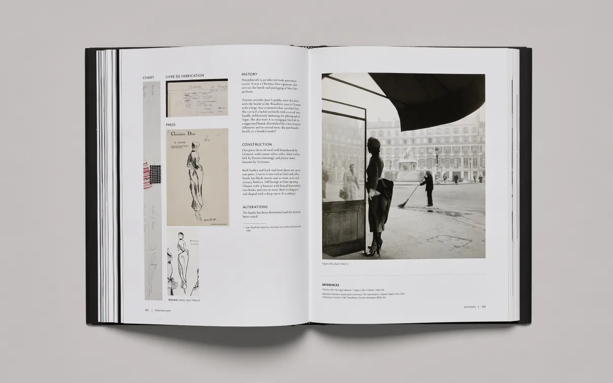 A spread from the book Christian Dior: History and Modernity, 1947-1957