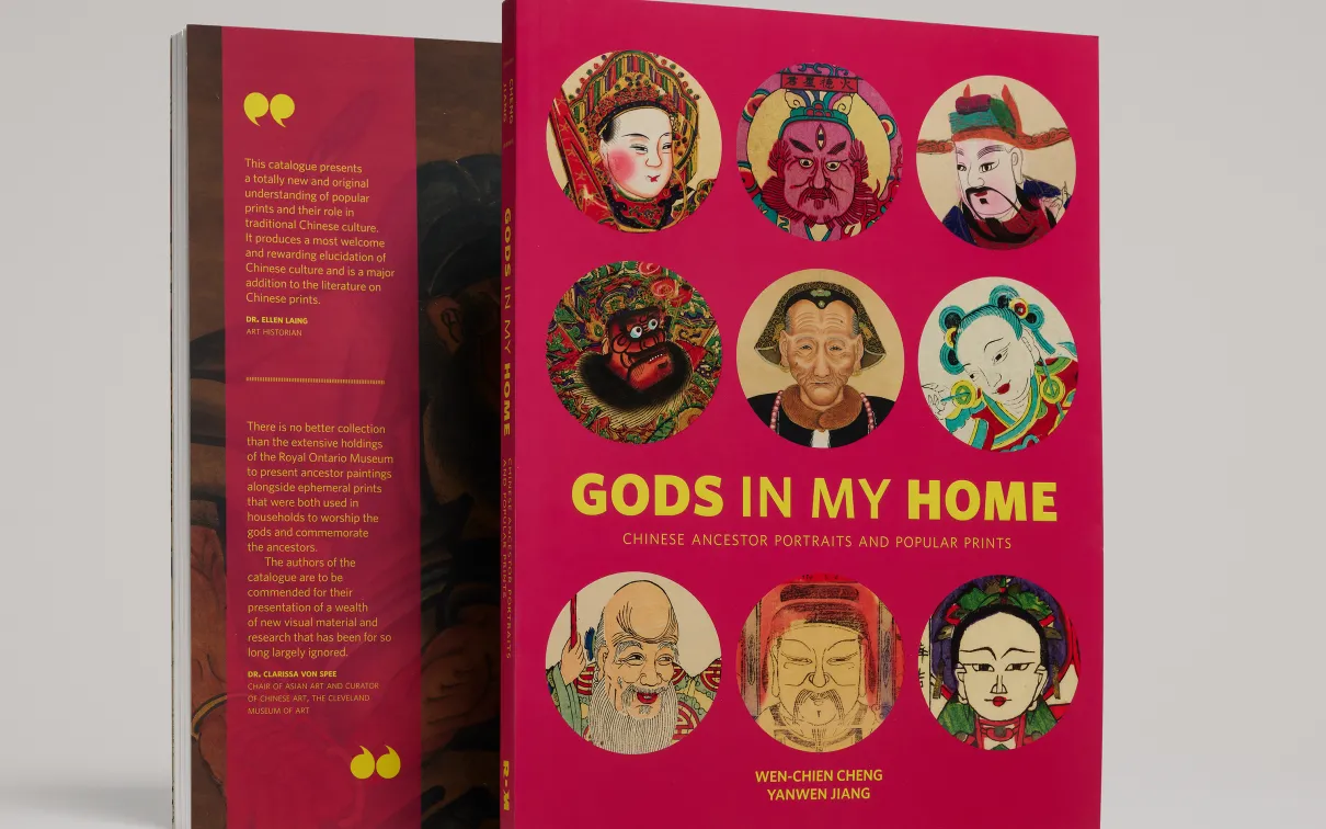 Front and back cover of Gods in My Home: Chinese New Year with Ancestor Portraits and Deity Prints