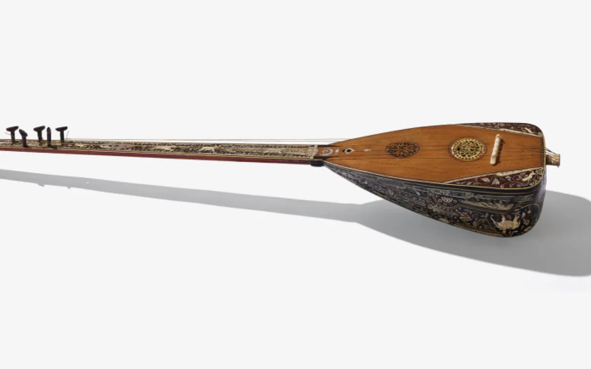 Long-necked lute (panjtar), 1575–1600, Iran.