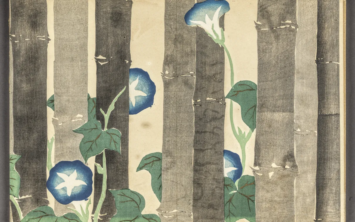 Meiji period “Flowers of a Hundred Worlds (Momoyogusa 百々世草), vol. 1” by Kamisaka Sekka (1866 - 1942), album of woodblock prints; ink and colour on paper, 1909-10, Japan, 2001.78.1. © ROM. This acquisition was made possible by a generous grant from the ROM Foundation.