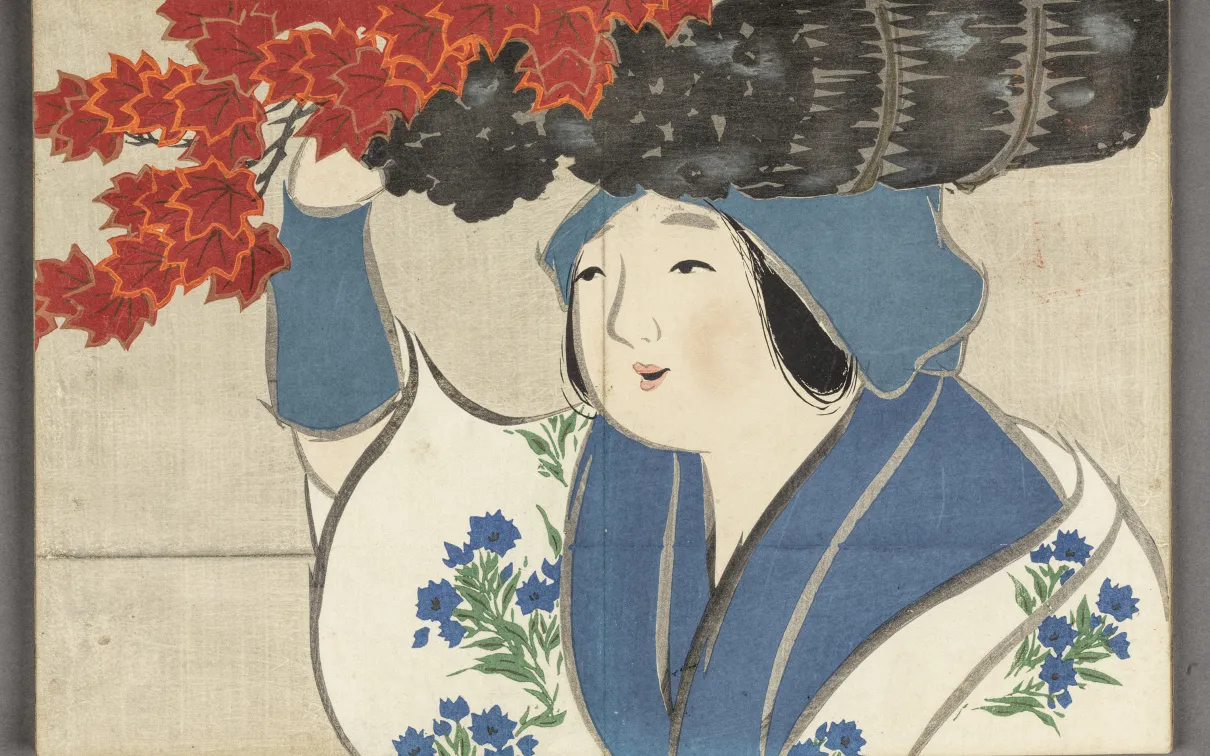 Meiji period “Flowers of a Hundred Worlds (Momoyogusa 百々世草), vol. 1” by Kamisaka Sekka (1866 - 1942), album of woodblock prints; ink and colour on paper, 1909-10, Japan, 2001.78.1. © ROM. This acquisition was made possible by a generous grant from the ROM Foundation.