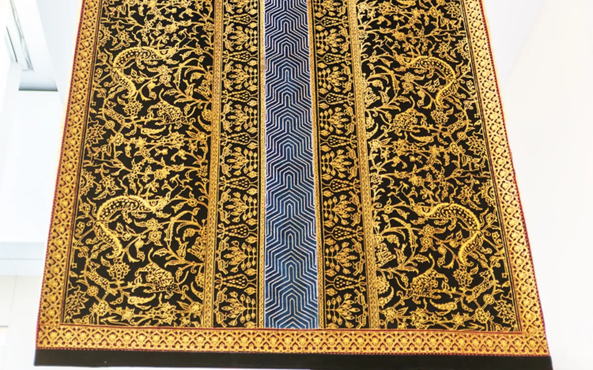 Close up on a decorative rug 