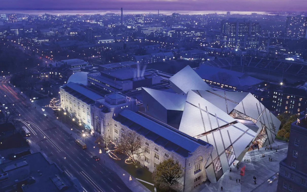 An overhead shot of Royal Ontario Museum.