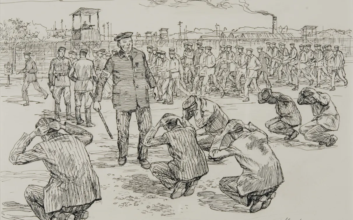 Kapo Forcing Prisoners to Crouch Jan Komski 1970–97.