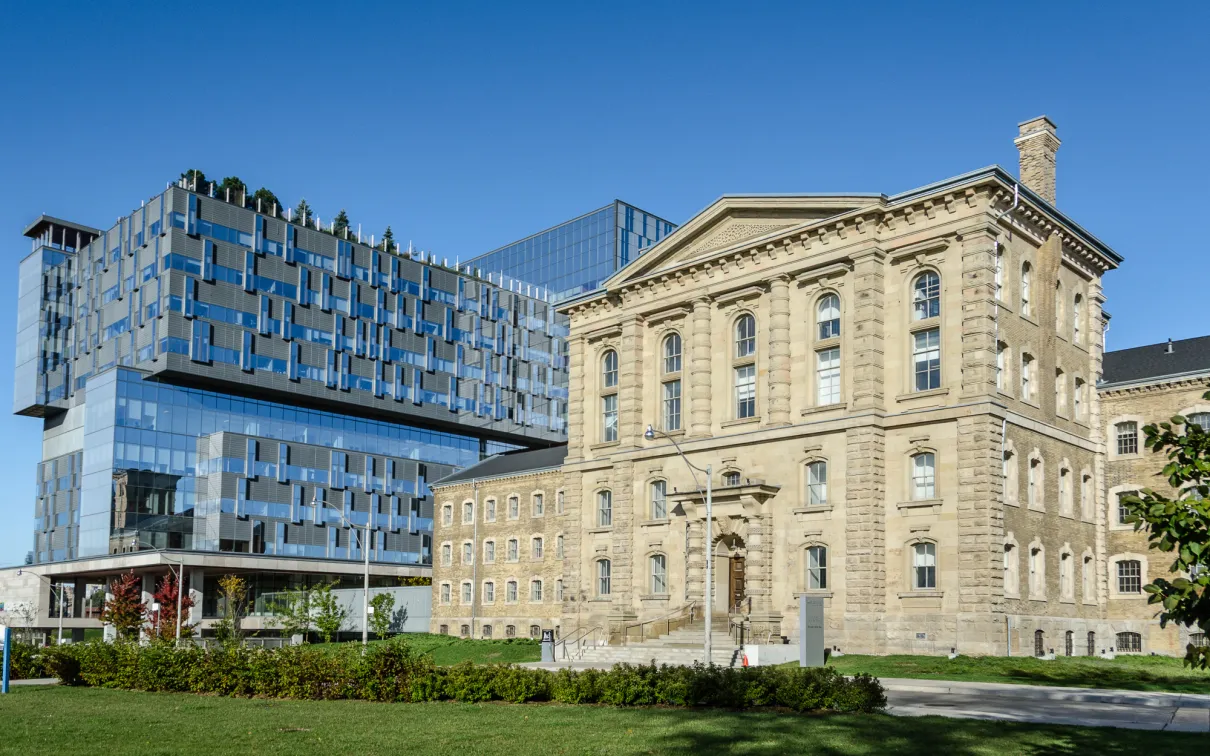 Hospital building on left. Don Jail on the right.