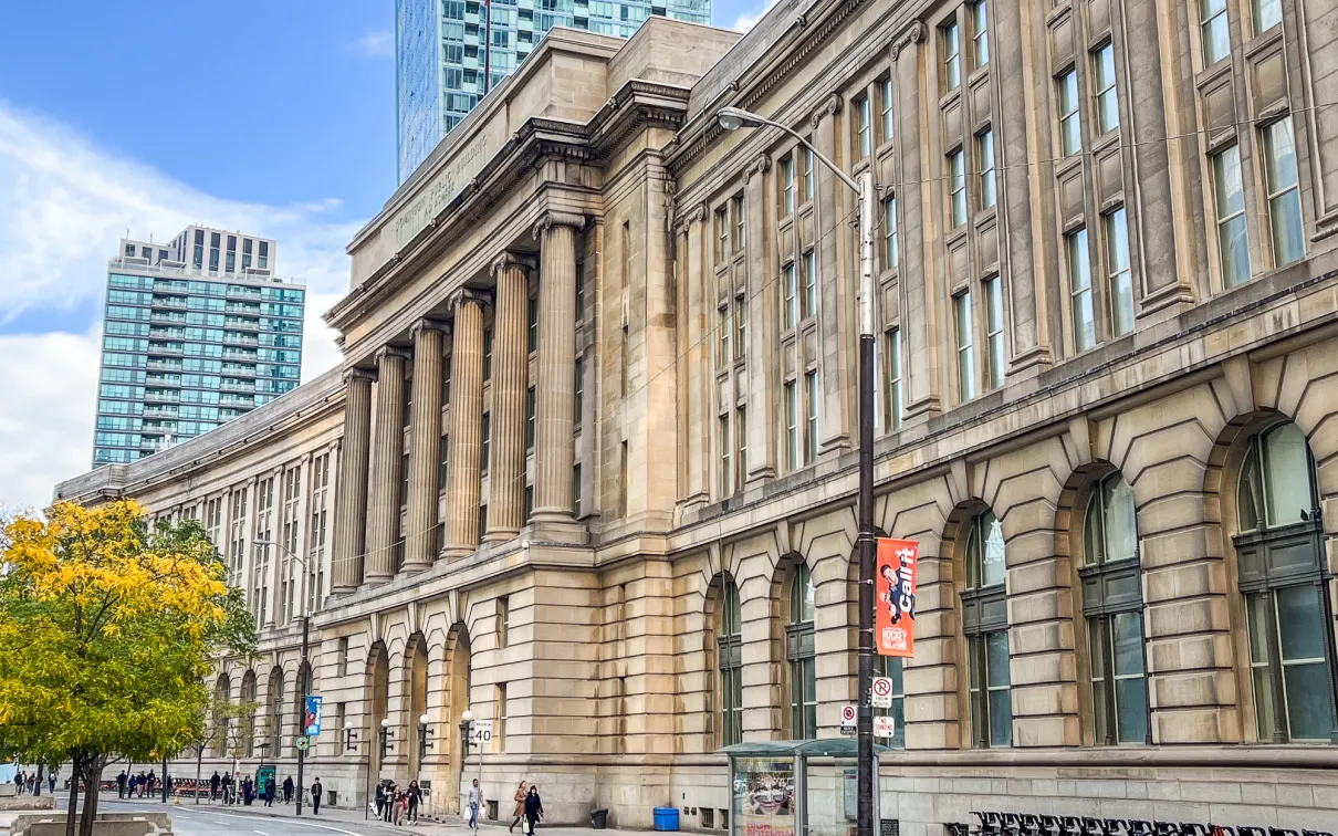 Street view of large building