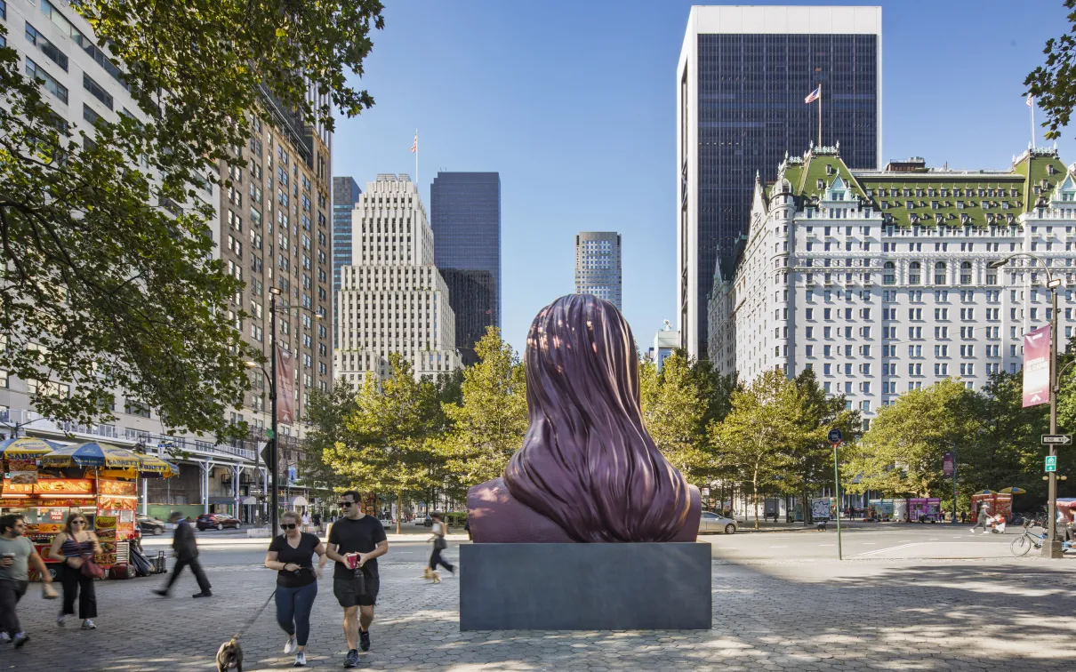 Monira Al Qadiri First Sun, 2025 (Doris C. Freedman Plaza, New York City); Photo: Nicholas Knight, courtesy of Public Art Fund, NY.