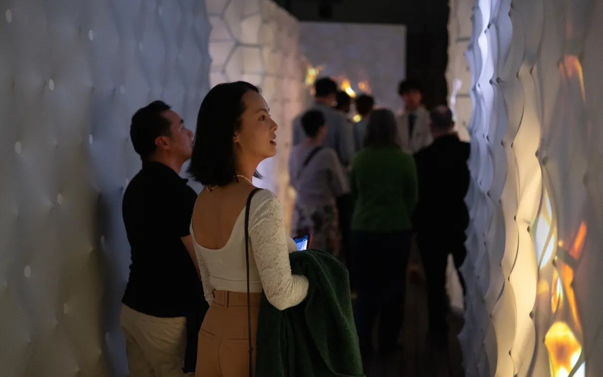 Patron at an exclusive exhibition viewing