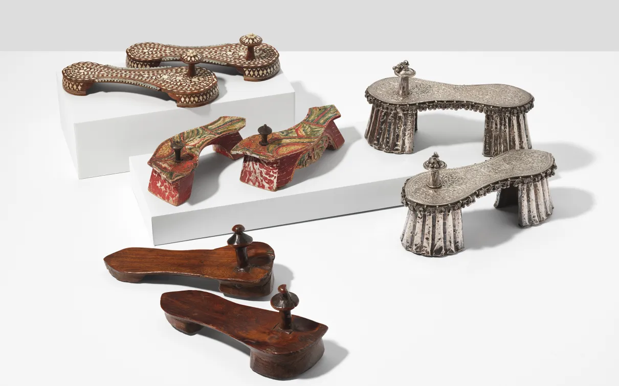 Image of many different shoes on different angles and levels 