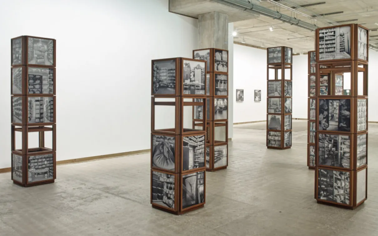 Dayanita Singh photography installation in an exhibition space.
