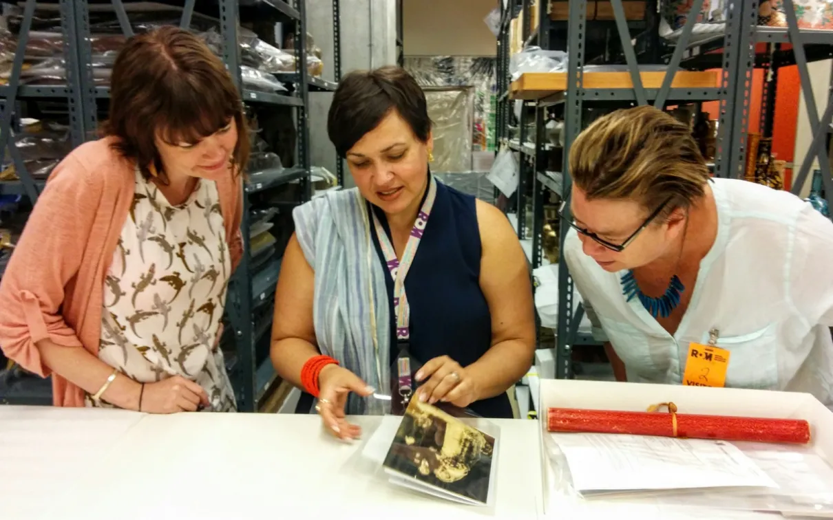 collection storage looking at a photo