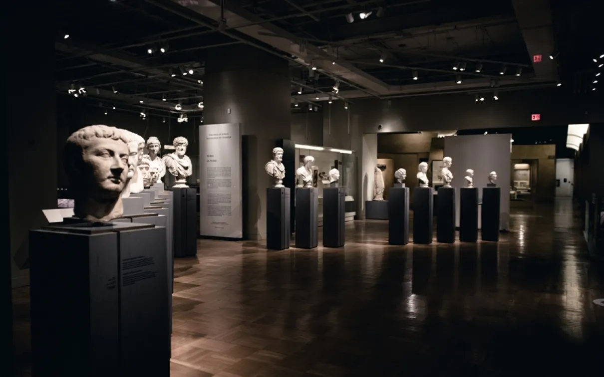 Photo of Roman Portrait Busts on level 3 at the Royal Ontario Museum
