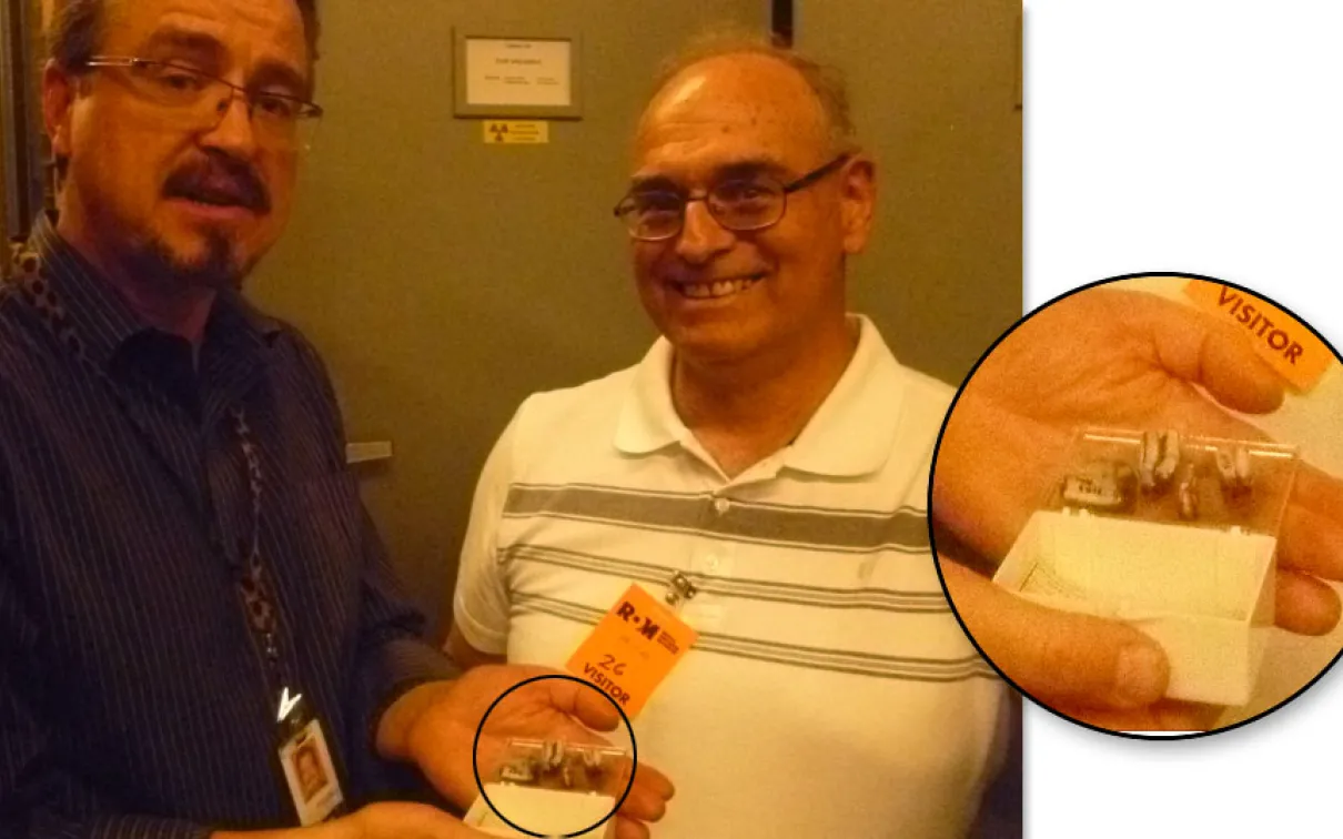 Kevin Seymour and Neal Finn's in the collection room.
