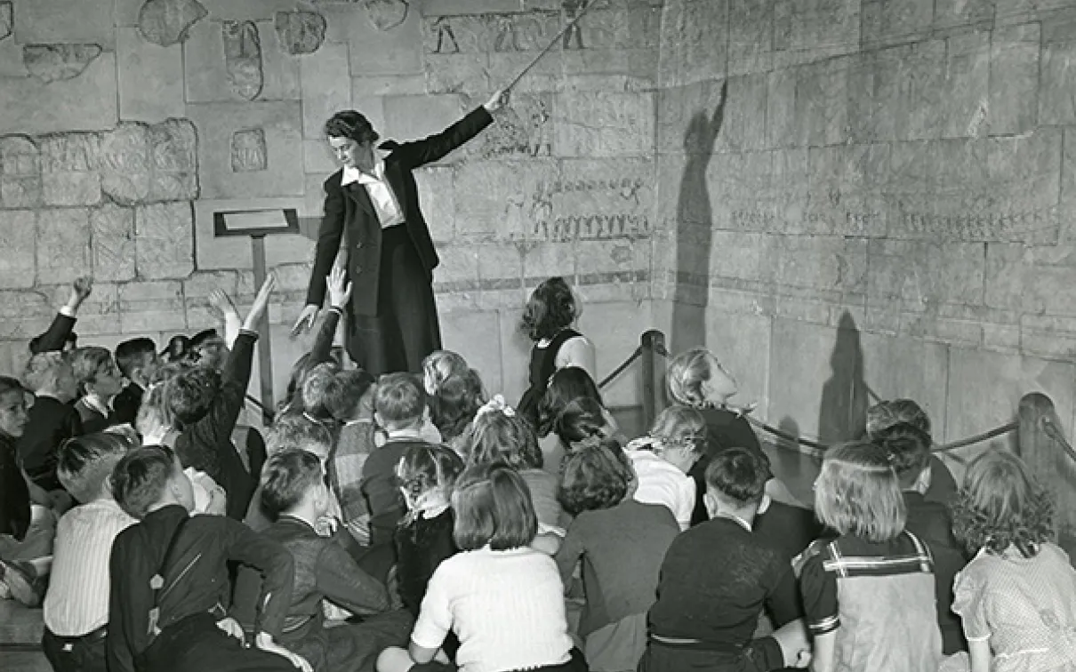 Ella Martin instructs a group of students. ROM Archives SC82
