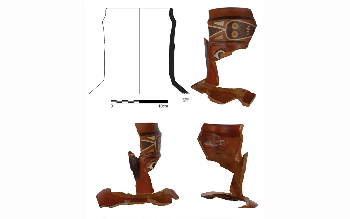 Fragments de jarres à col facial de Quilcapampa.