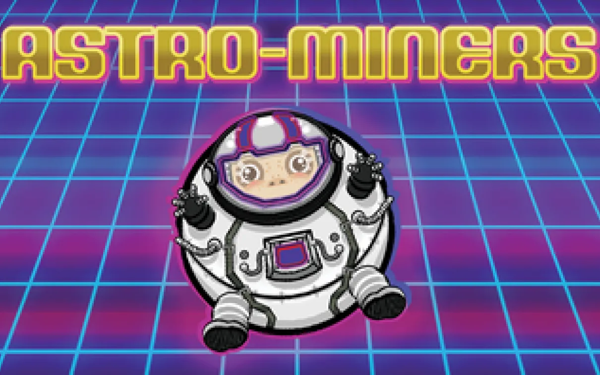 un astronaute rond sous le titre Astro-Miners
