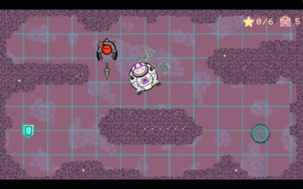 un astronaute évite un robot
