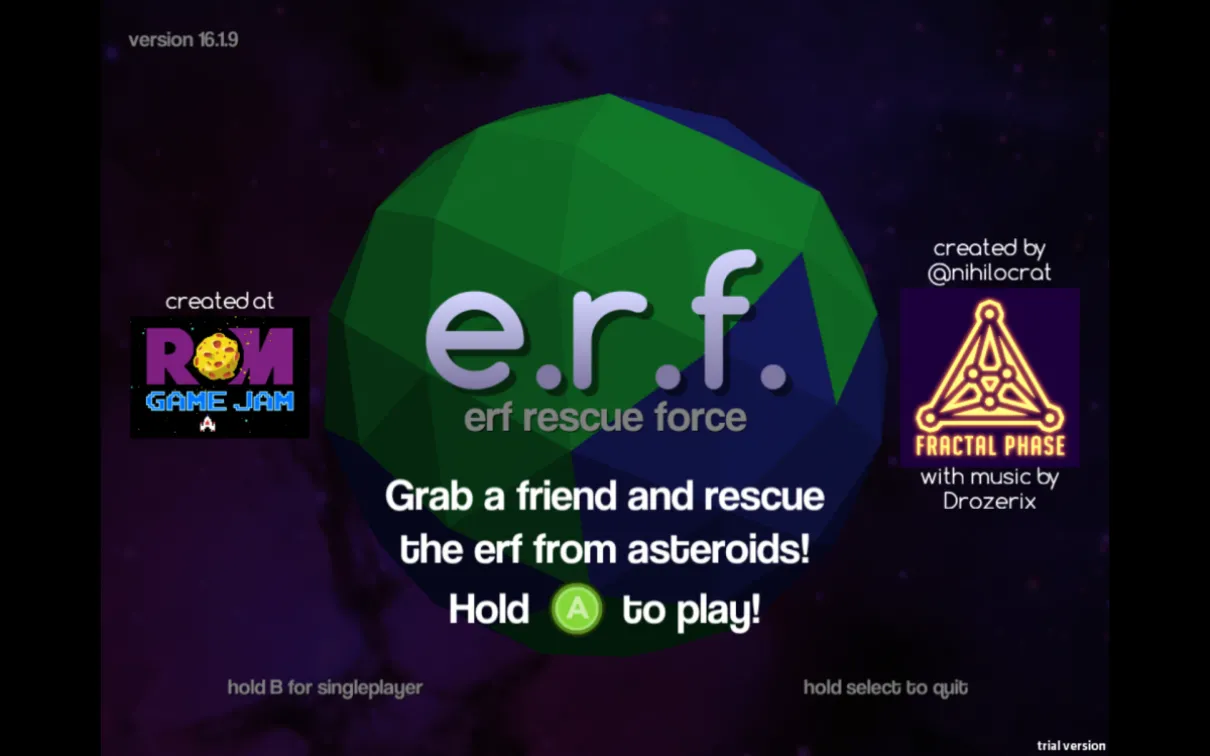 erf start screen
