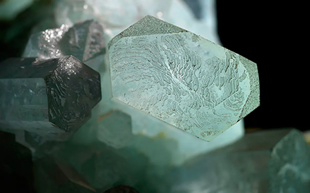 Aquamarine and Muscovite in Quartz
