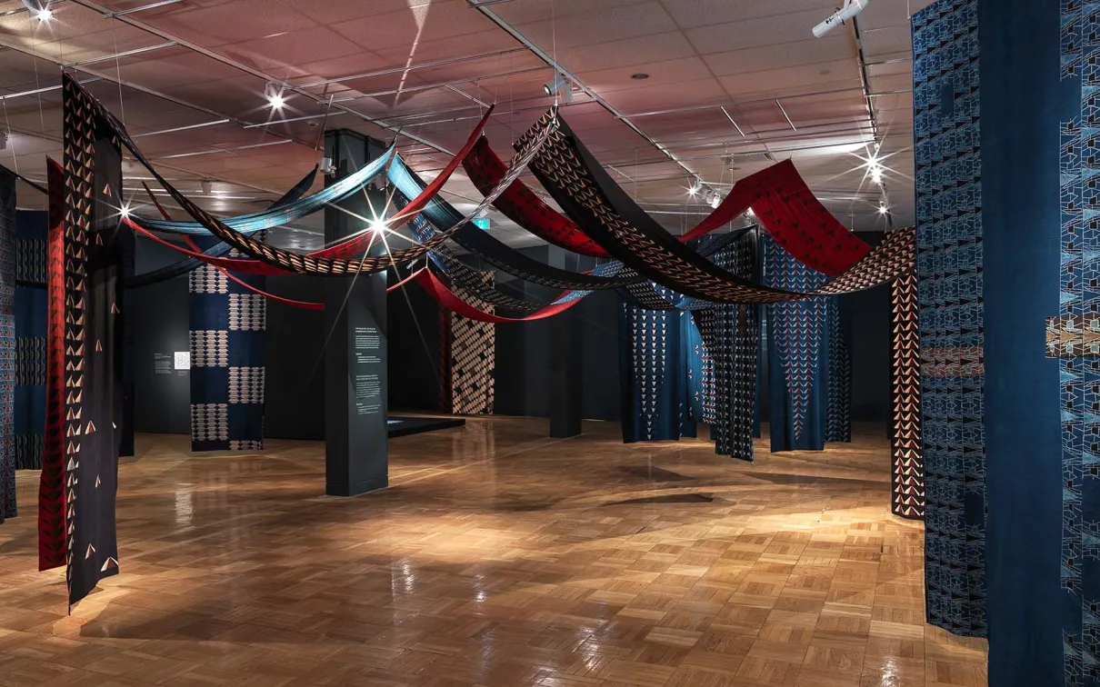 Hanging panels from Swapnaa Tamhane’s Mobile Palace.