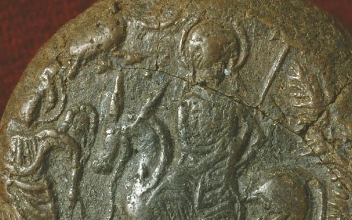 Detail of pilgrim token.
