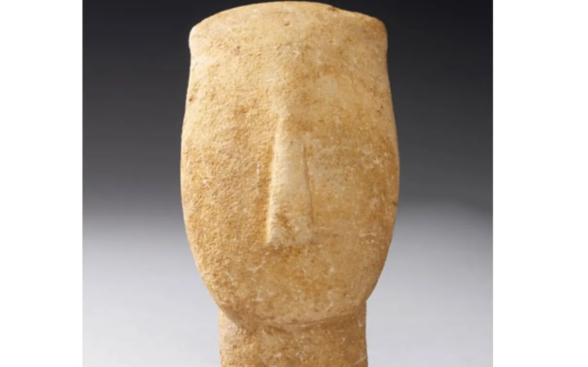 Cycladic culture of the Neolithic period, schematic figurines, made from local pure white marble, cycladic, Greece, figure 