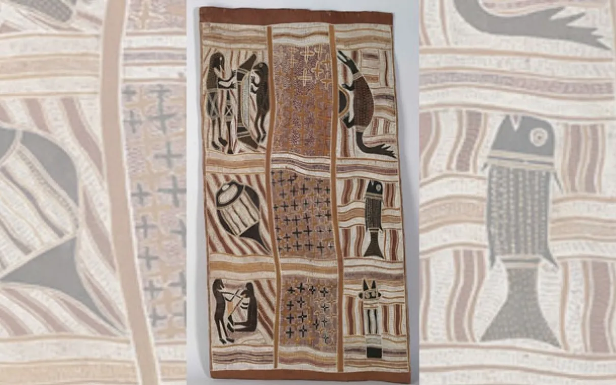 L'Océanie englobe les peuples de Polynésie, de Papouasie-Nouvelle-Guinée, de Nouvelle-Zélande et d'Australie, qui se distinguent par leur diversité linguistique et culturelle. Cette section de la galerie comprend certains des matériaux les plus fragiles des collections du ROM, tels que de beaux exemples de tissus d'écorce et de tapa.