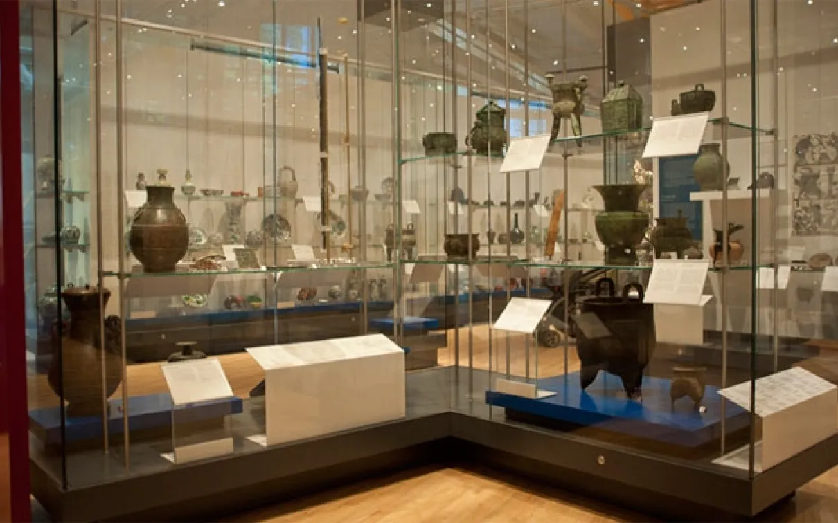 Inside the T.T. Tsui Exhibit of Prehistory and Bronze Age. The transition from early hunting and gathering to sedentary farming and the themes of daily life illustrate China's prehistoric and Bronze Age periods in the T.T. Tsui Exhibit of Prehistory and Bronze Age.