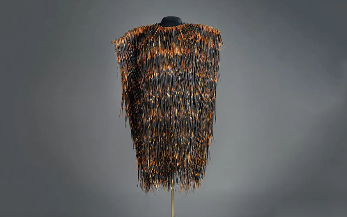 Ceremonial gown made from porcupine quills.