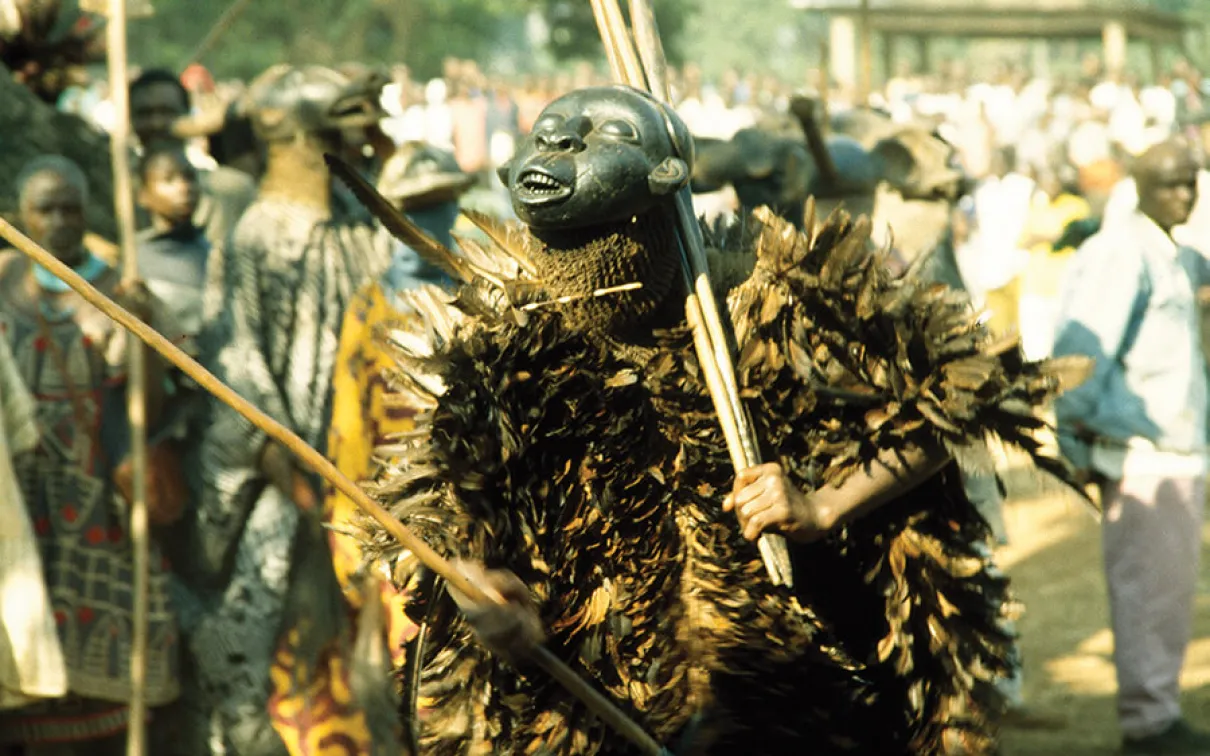 Performers during a funerary celebration.