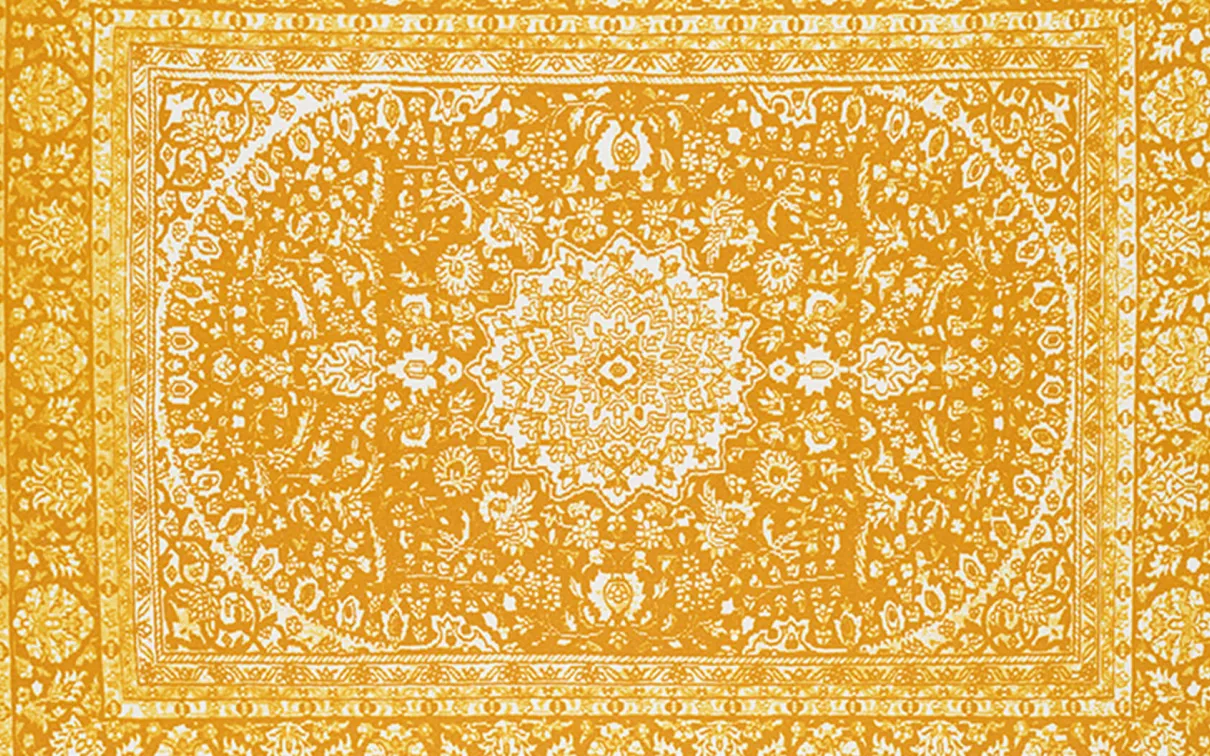 Tapis magique, rentrer à la maison (l'invisibilité en pratique), édition 7 de 10. Acrylique, encre de Chine dorée, aquarelle, crayon, papier.