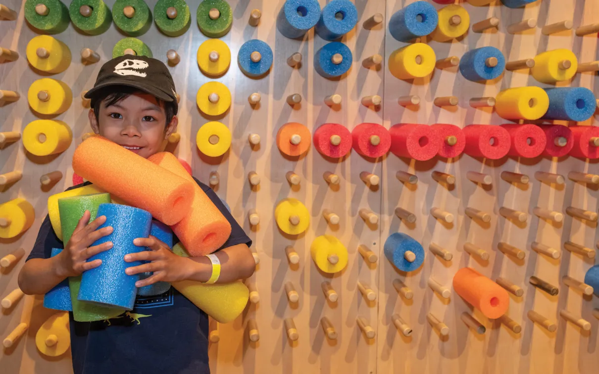 WonderWorks' large, interactive "noodle wall" invites creativity.  Hands-on-gallery of interactive experiences.