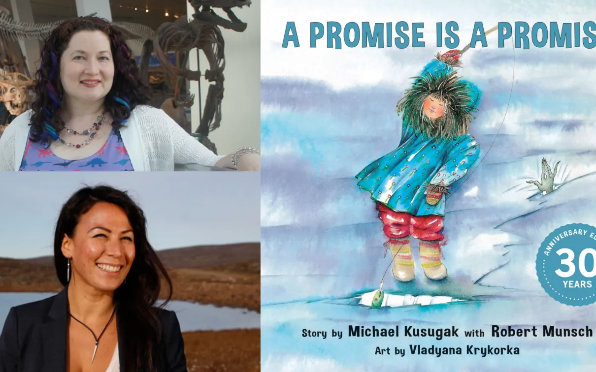 Sarah Elliott and Sarabeth Holden with A Promise is a Promise book cover.
