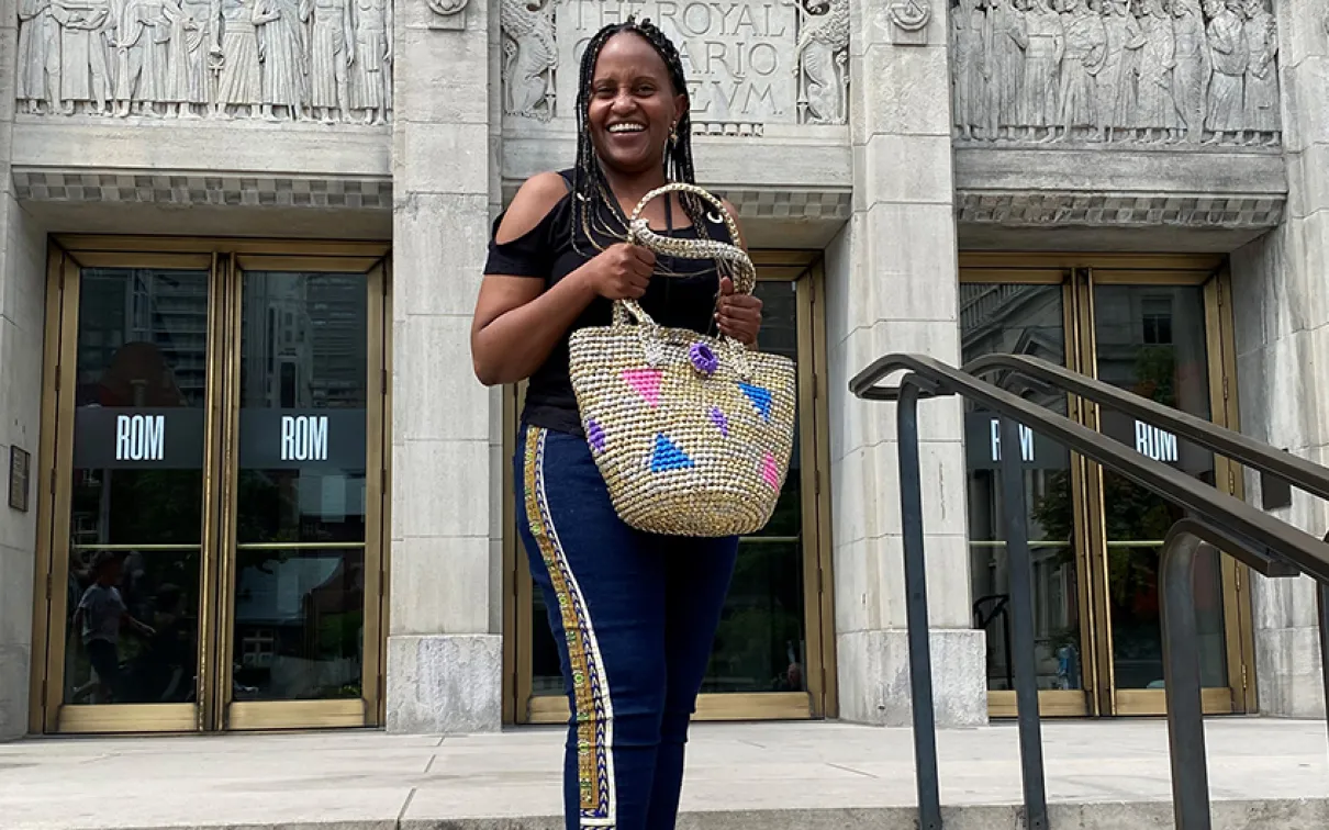 Sarah Kamau on steps of ROM