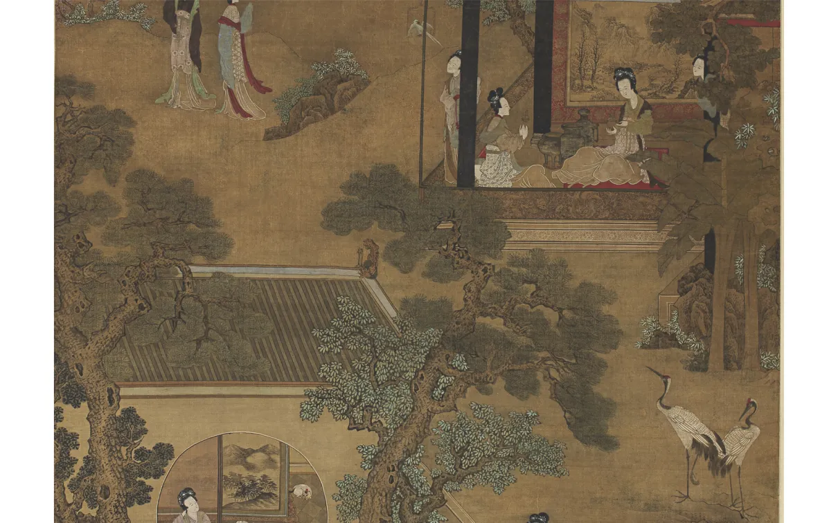 Détail des Dames dans le jardin.