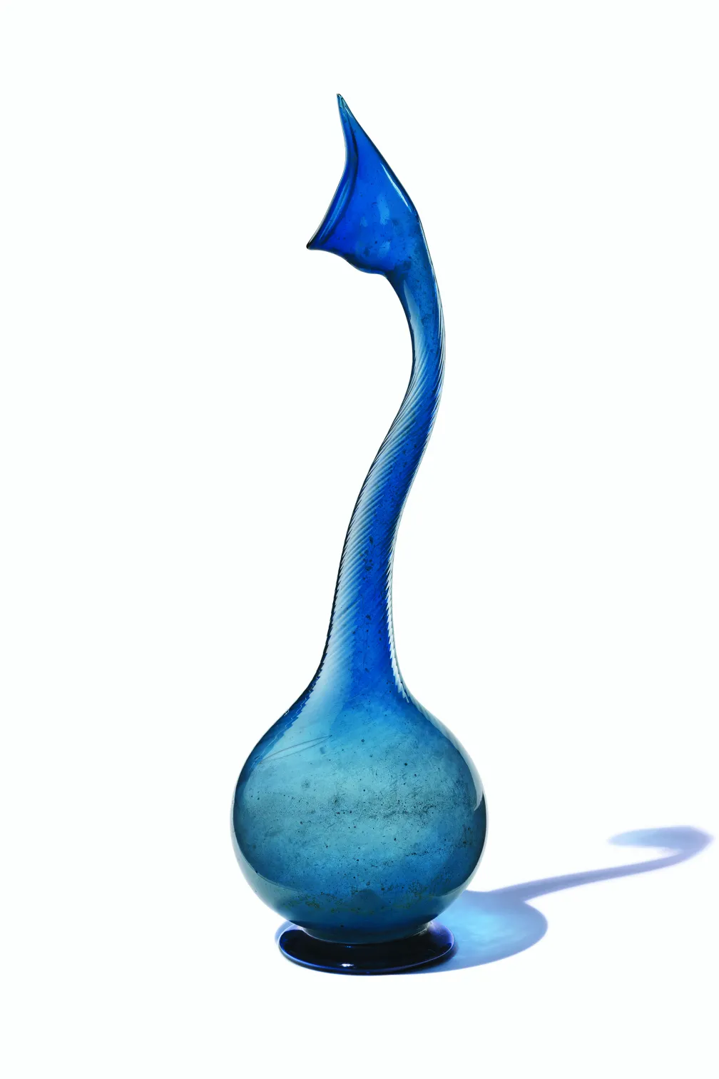 Bouteille à col de cygne bleu