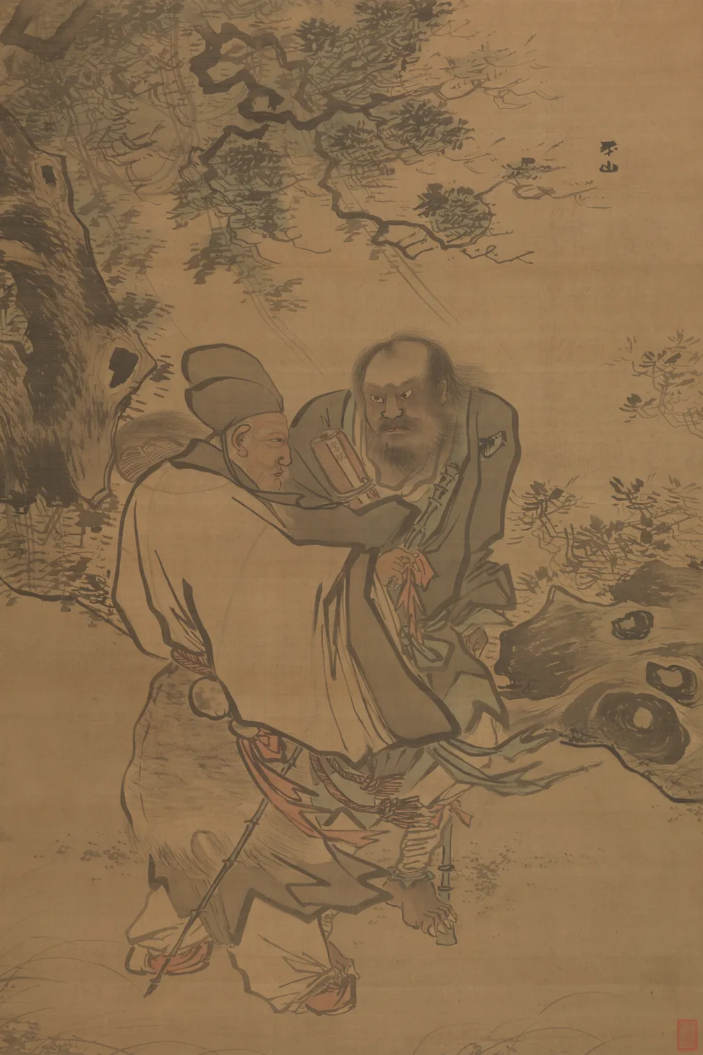 Attributed to the Ming dynasty, Zhang Lu (張路), Eight Immortals, Tsinghua University Academy of Arts and Design. Image from the Chinese Ancient Painting Authentication Group (ed.), Catalogue of Ancient Chinese Paintings 1(中國古代書畫圖目1), Beijing: Wenwu Press, 1986, pp. 118–119. 