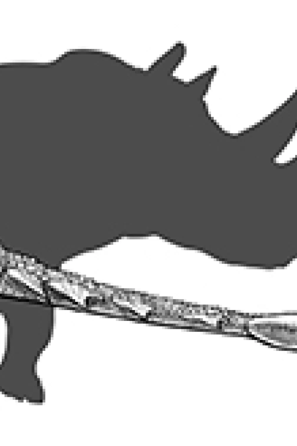 Illustration of Zuul next to a rhinosaurus silhouette
