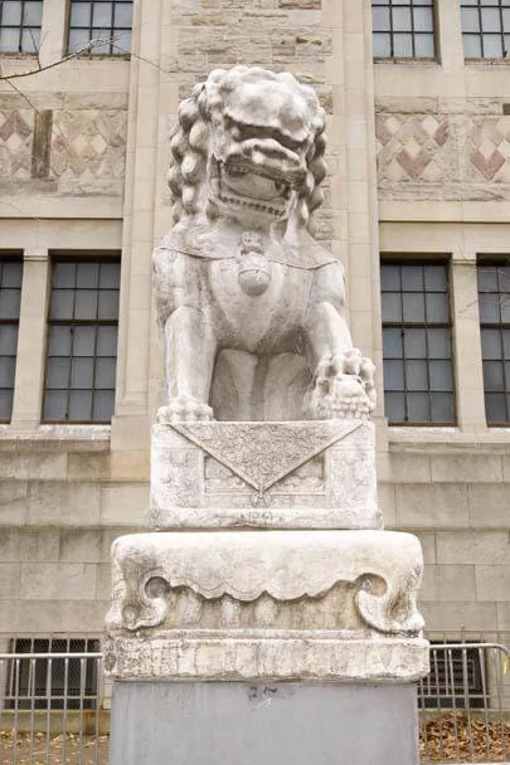Figure of a female guardian lion.